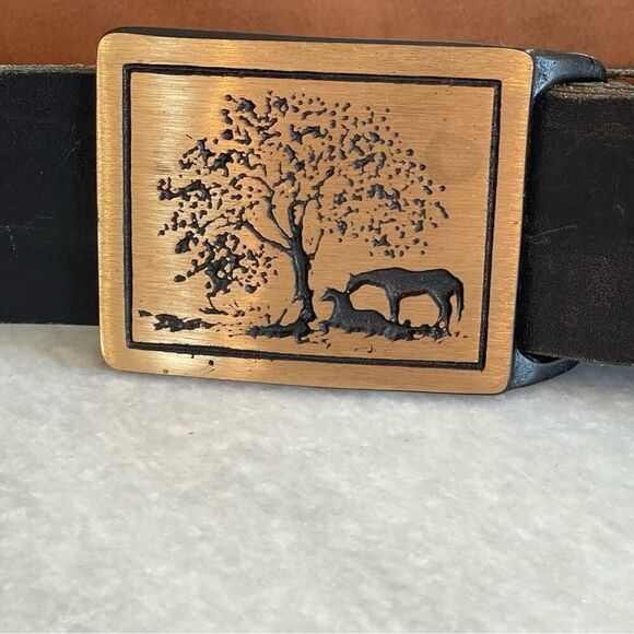 Vintage Tech Ether Guild Two Horses Brass Belt 1975 - Picture 7 of 8